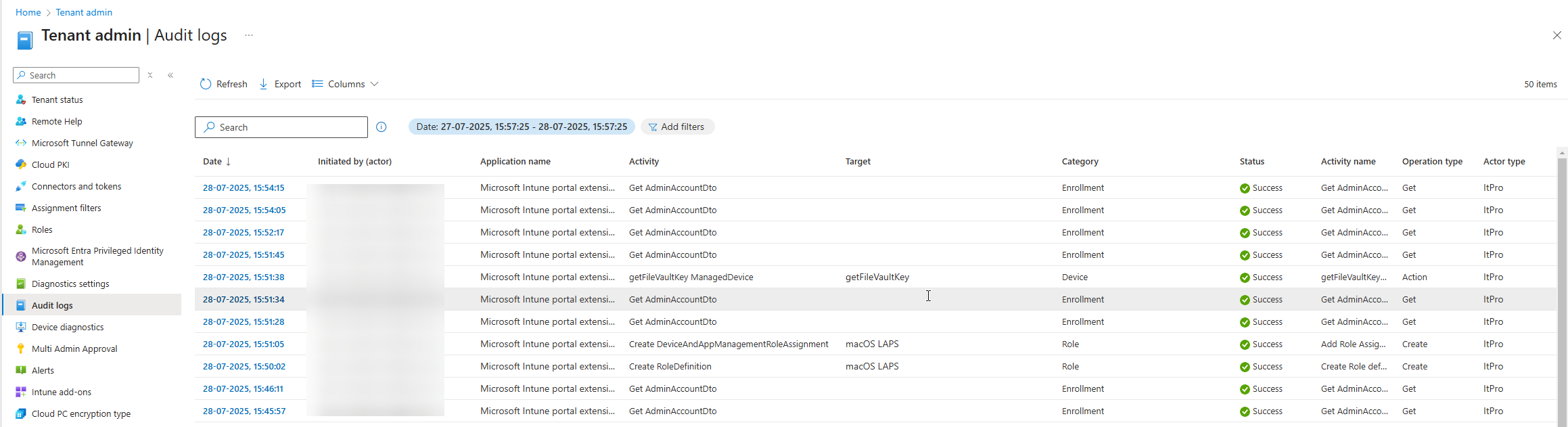 Rotate local admin password option in Intune